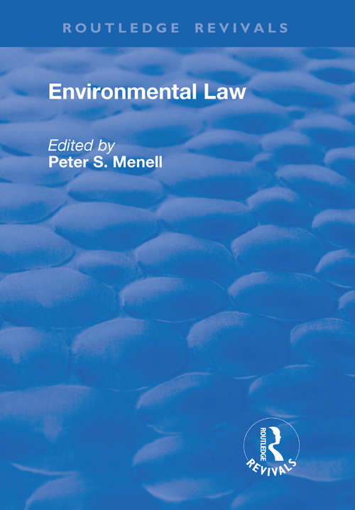 Book cover of Environmental Law (Routledge Revivals)