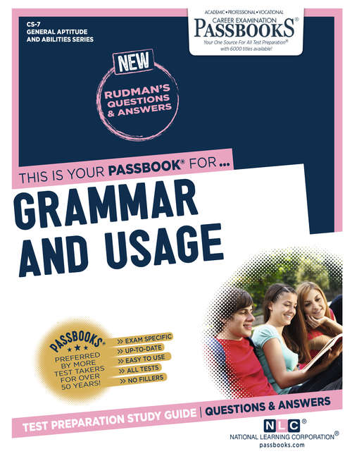Book cover of CIVIL SERVICE GRAMMAR AND USAGE: Passbooks Study Guide (General Aptitude and Abilities Series (CS): Cs-7)