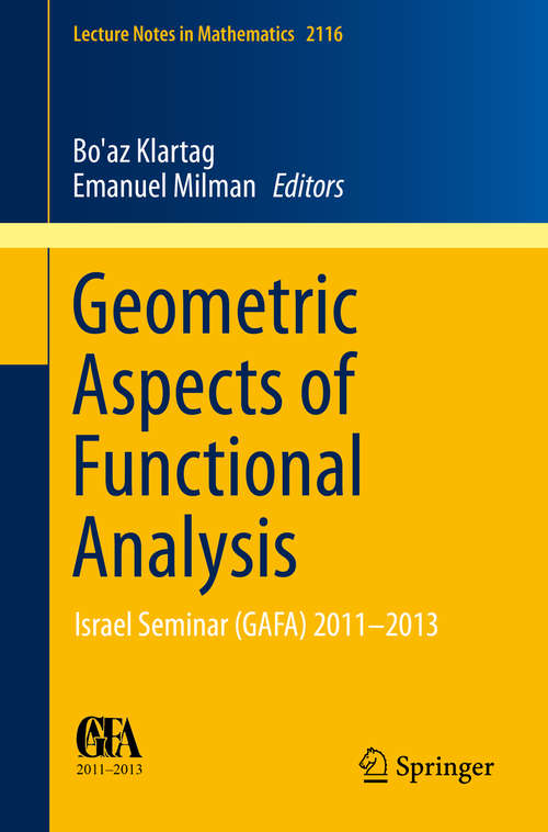 Book cover of Geometric Aspects of Functional Analysis