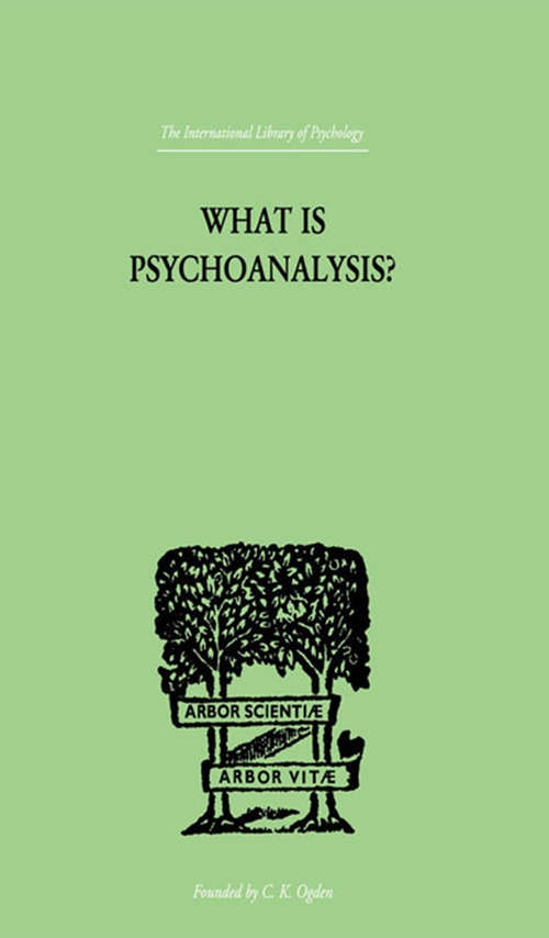 Book cover of What Is Psychoanalysis?