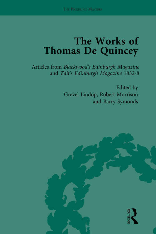 Book cover of The Works of Thomas De Quincey, Part II vol 9