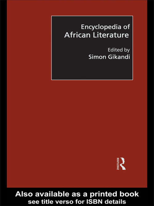Book cover of Encyclopedia of African Literature