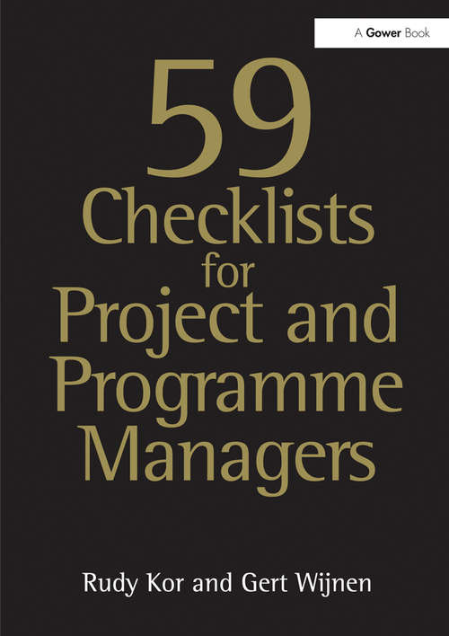 Book cover of 59 Checklists for Project and Programme Managers (2)