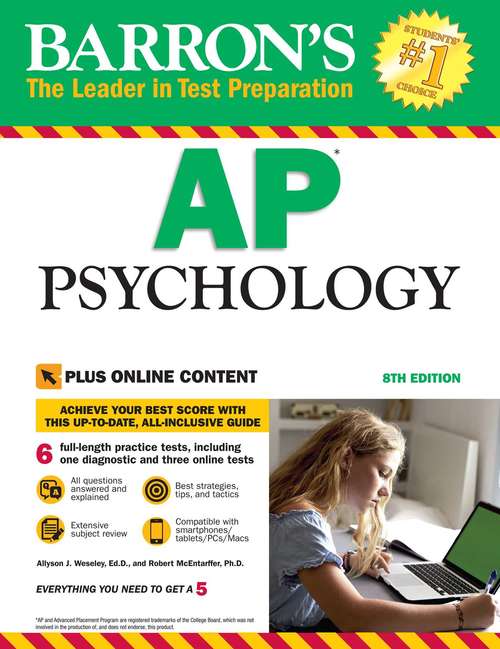Book cover of Barron's AP Psychology, 8th edition With Bonus Online Tests: With Bonus Online Tests