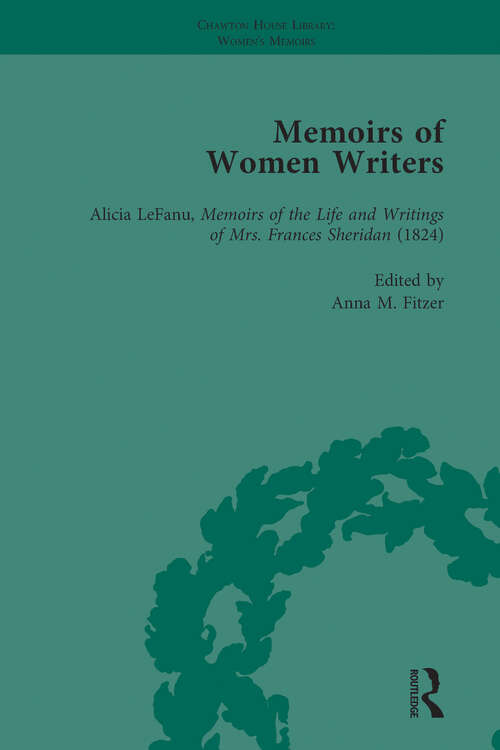 Book cover of Memoirs of Women Writers, Part I, Volume 1