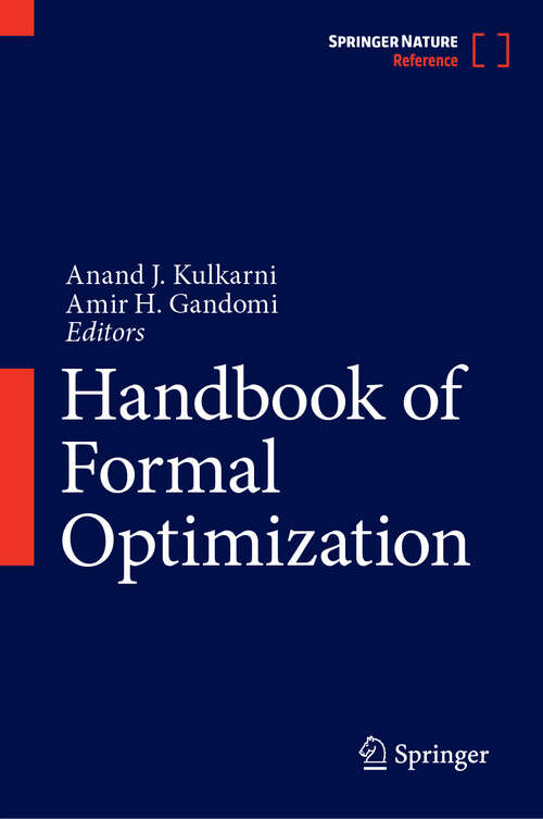 Book cover of Handbook of Formal Optimization (2024)