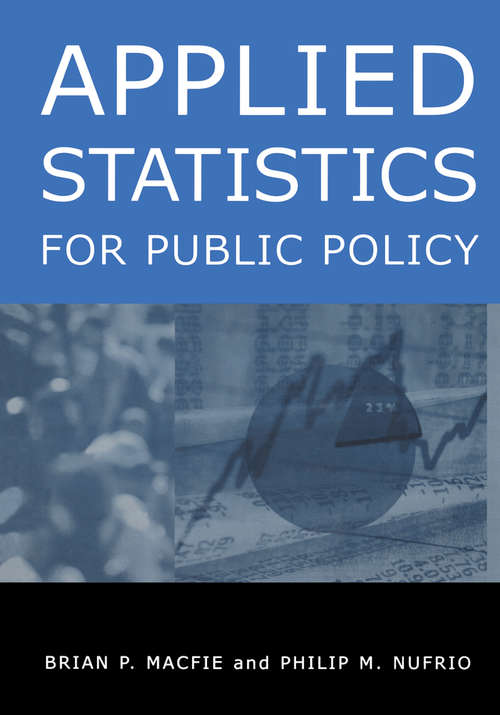 Book cover of Applied Statistics for Public Policy