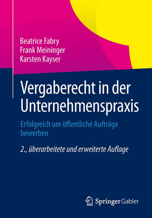 Book cover of Vergaberecht in der Unternehmenspraxis