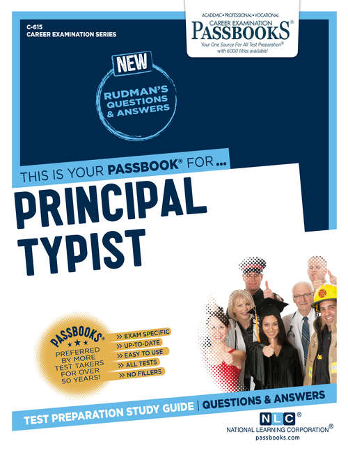 Book cover of Principal Typist: Passbooks Study Guide (Career Examination Series)