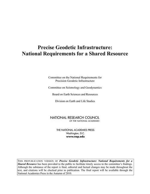 Book cover of Precise Geodetic Infrastructure: National Requirements for a Shared Resource