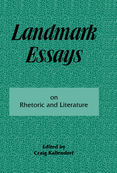 Book cover of Landmark Essays on Rhetoric and Literature: Volume 16 (Landmark Essays Ser.: Vol. 16)