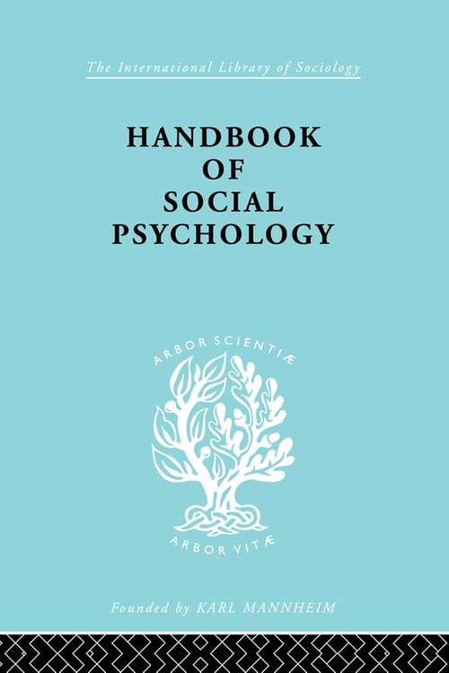 Book cover of Handbook of Social Psychology (International Library of Sociology)