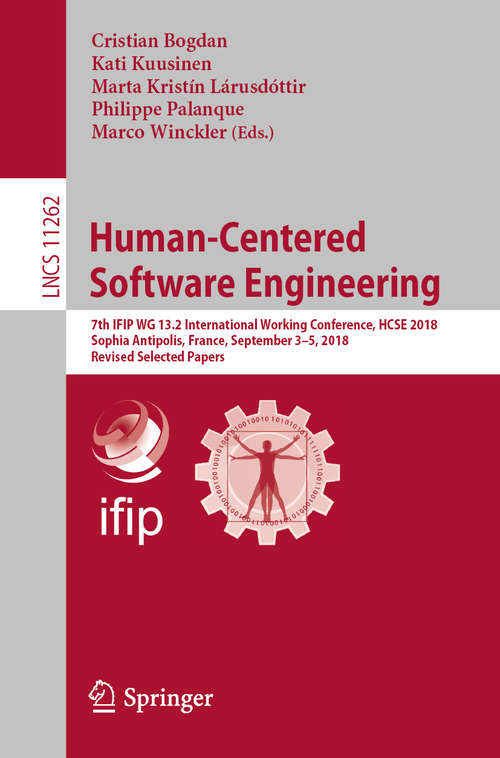 Book cover of Human-Centered Software Engineering (IFIP TC13) (Lecture Notes in Computer Science #8742)