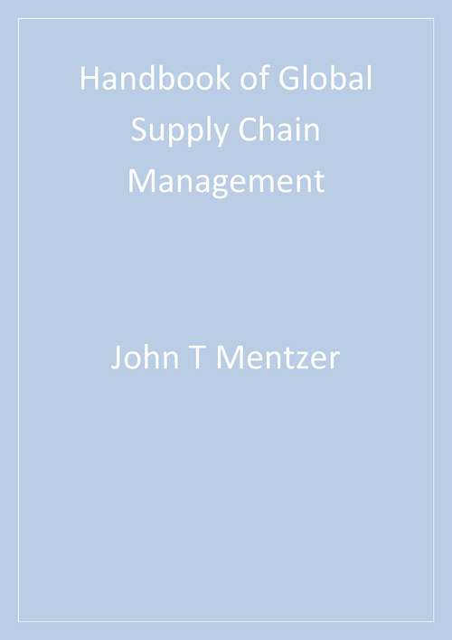 Book cover of Handbook of Global Supply Chain Management