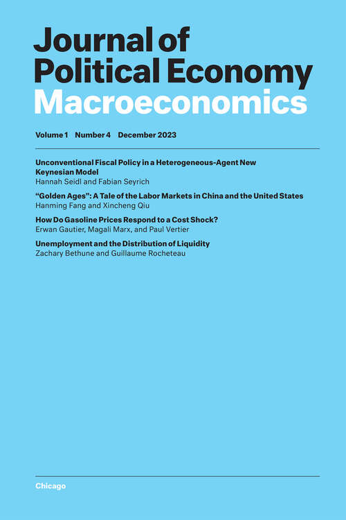 Book cover of Journal of Political Economy Macroeconomics, volume 1 number 4 (December 2023)