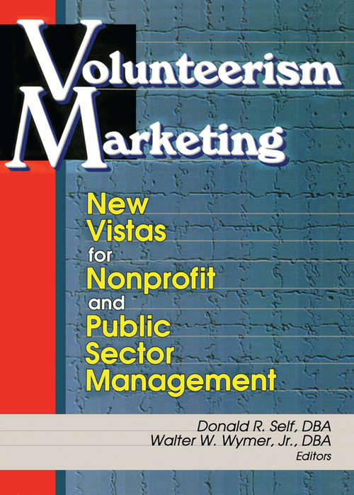 Book cover of Volunteerism Marketing: New Vistas for Nonprofit and Public Sector Management