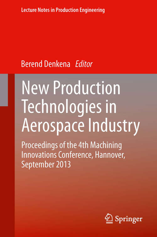 Book cover of New Production Technologies in Aerospace Industry