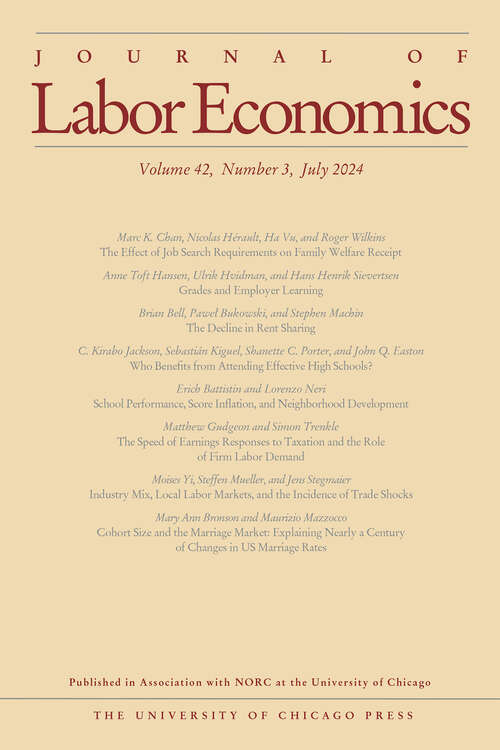 Book cover of Journal of Labor Economics, volume 42 number 3 (July 2024)