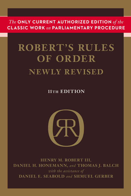 Book cover of Robert's Rules of Order