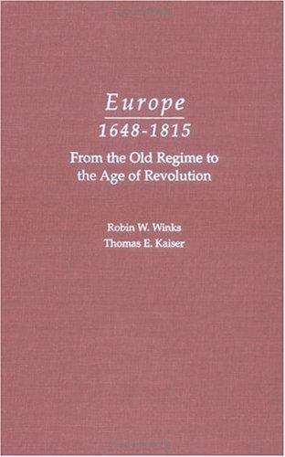 Book cover of Europe, 1648-1815: From the Old Regime to the Age of Revolution