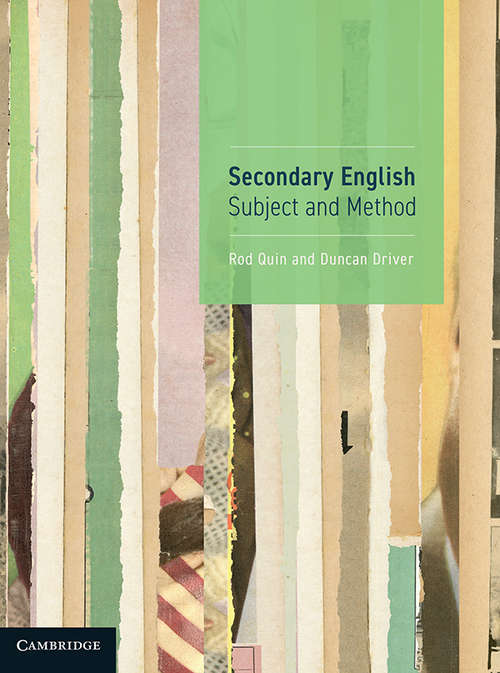 Book cover of Secondary English: Subject and Method