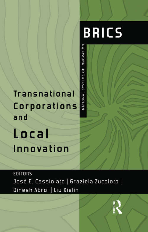 Book cover of Transnational Corporations and Local Innovation: BRICS National Systems of Innovation