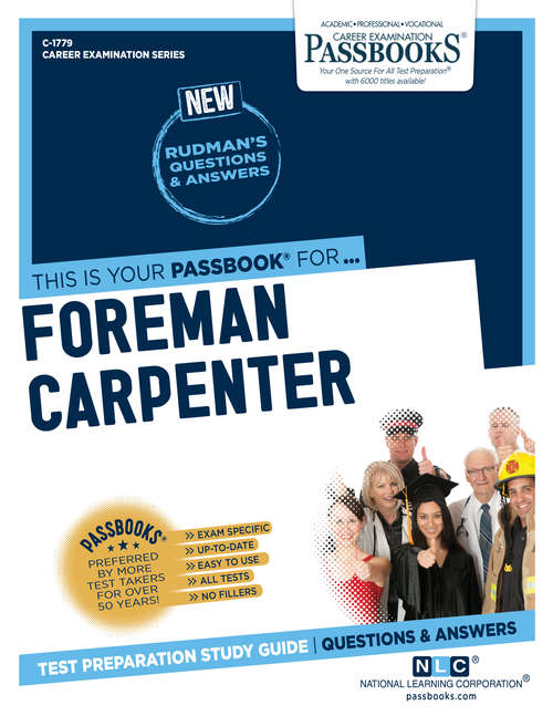 Book cover of Foreman Carpenter: Passbooks Study Guide (Career Examination Series)