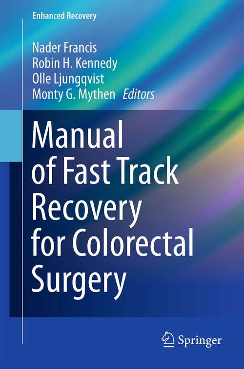 Book cover of Manual of Fast Track Recovery for Colorectal Surgery