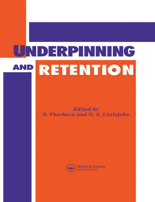 Book cover of Underpinning and Retention (2)