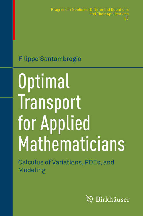 Book cover of Optimal Transport for Applied Mathematicians