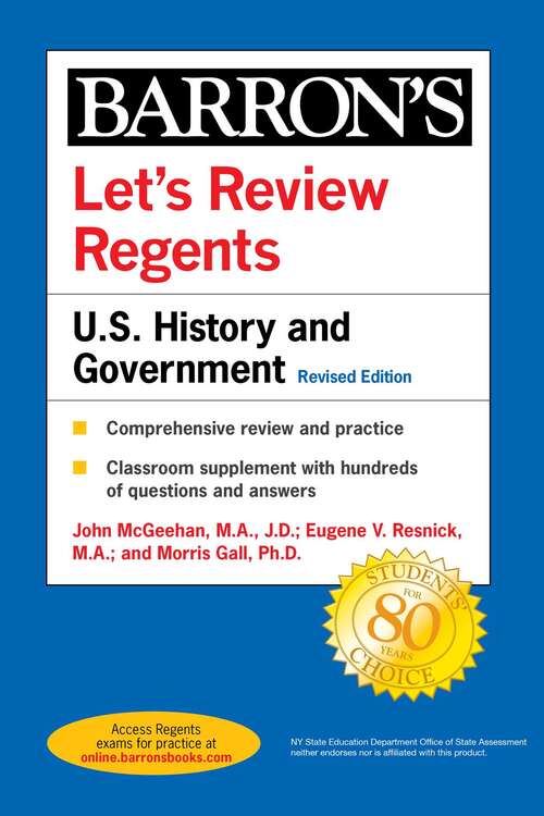 Book cover of Let's Review Regents: U.S. History and Government Revised Edition (Barron's Regents NY)