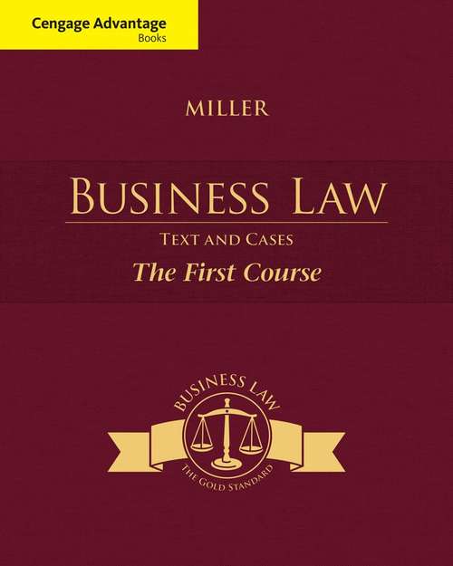 Book cover of Miller Business Law: Business Law Text and Cases