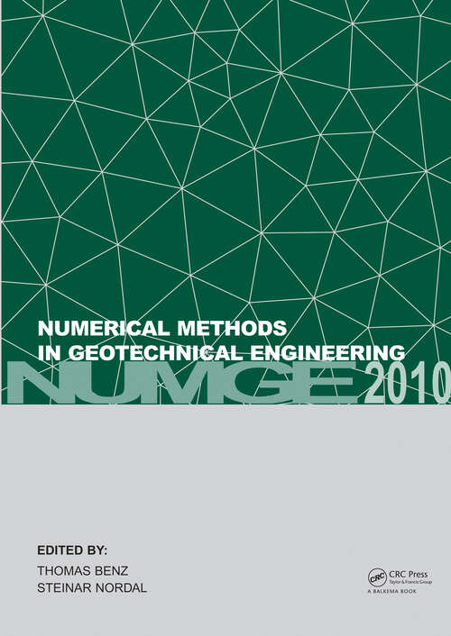 Book cover of Numerical Methods in Geotechnical Engineering: (NUMGE 2010)