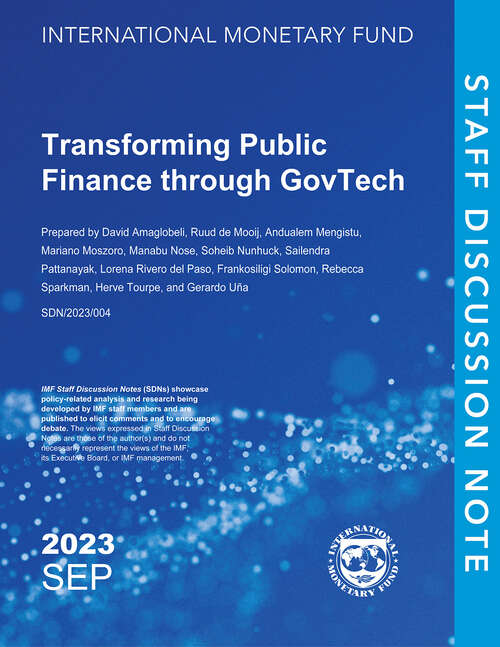 Book cover of Transforming Public Finance Through GovTech