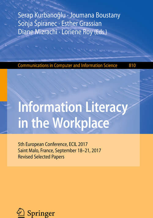 Book cover of Information Literacy in the Workplace