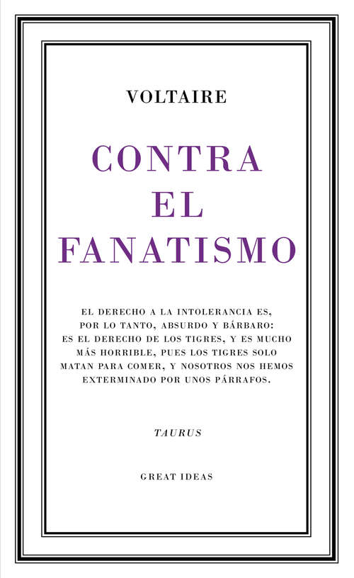 Book cover of Contra el fanatismo religioso  (Serie Great Ideas #39)