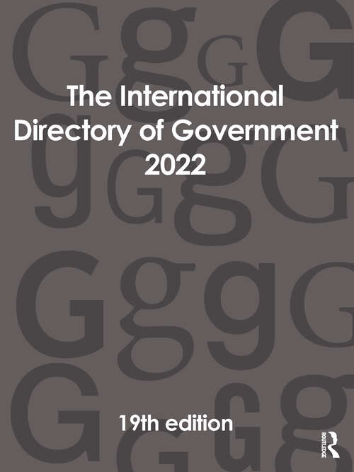 Book cover of The International Directory of Government 2022 (19)