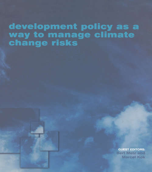 Book cover of Development Policy as a Way to Manage Climate Change Risks