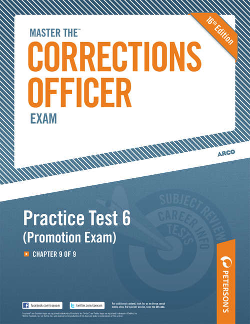 Book cover of Master the Corrections Officer: Practice Test 6 (Promotion Exam)