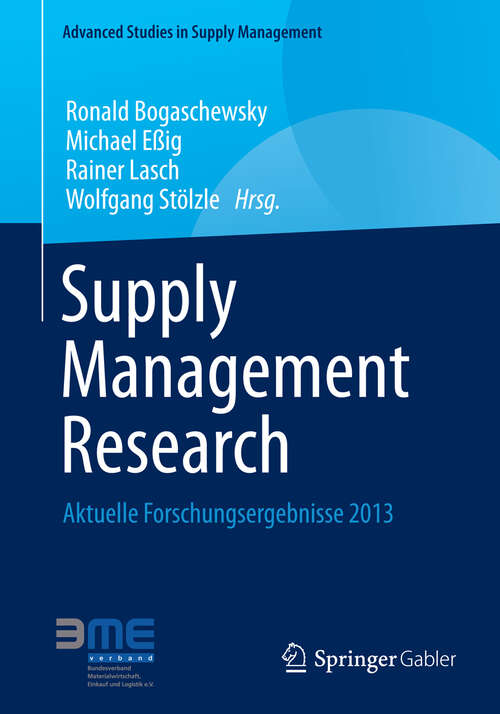 Book cover of Supply Management Research