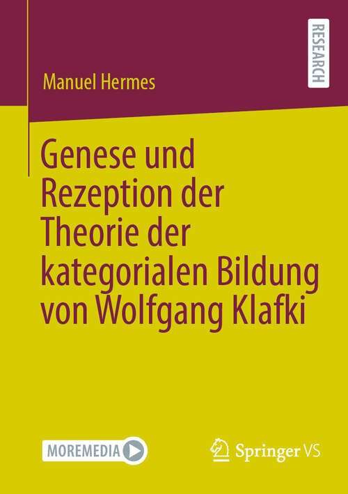 Book cover of Genese und Rezeption der Theorie der kategorialen Bildung von Wolfgang Klafki (2024)