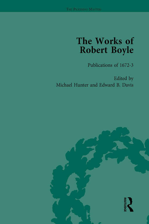 Book cover of The Works of Robert Boyle, Part I Vol 7