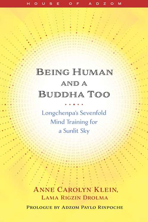 Book cover of Being Human and a Buddha Too: Longchenpa's Seven Trainings for a Sunlit Sky