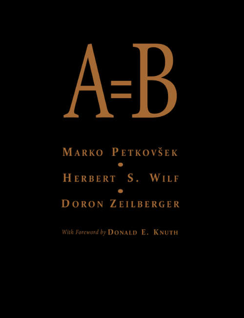 Book cover of A = B (1)