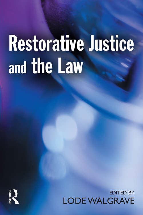 Book cover of Restorative Justice and the Law