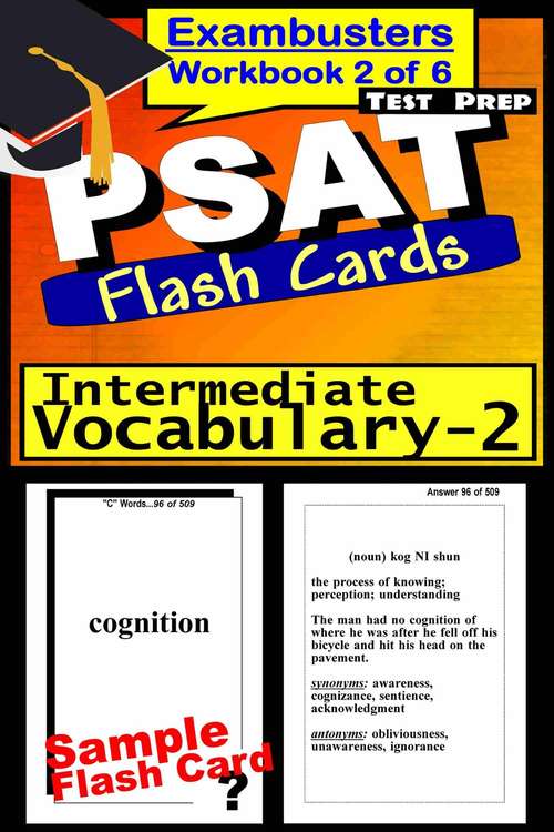 Book cover of PSAT Test Prep Flash Cards: Intermediate Vocabulary 2 (Exambusters PSAT Workbook: 2 of 6)