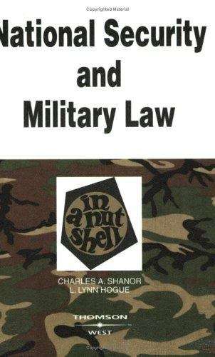 Book cover of National Security and Military Law in a Nutshell