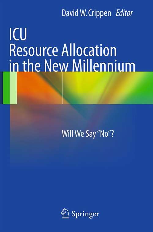 Book cover of ICU Resource Allocation in the New Millennium