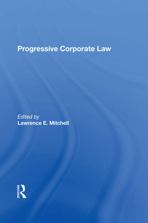 Book cover of Progressive Corporate Law