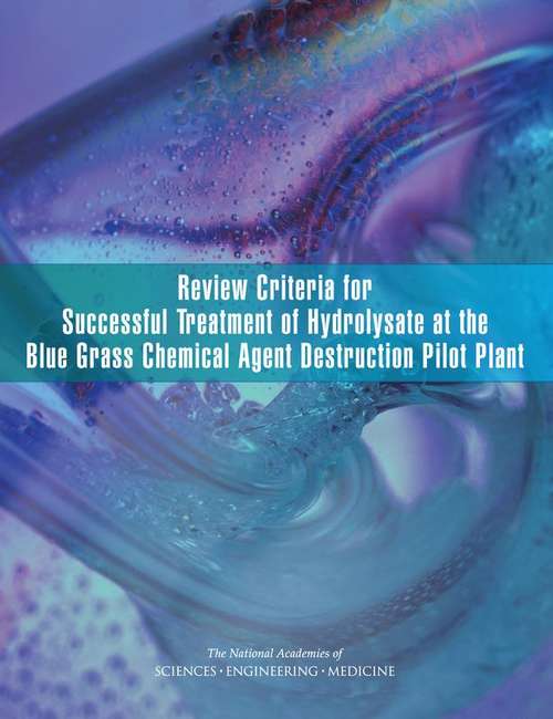 Book cover of Review Criteria for Successful Treatment of Hydrolysate at the Blue Grass Chemical Agent Destruction Pilot Plant